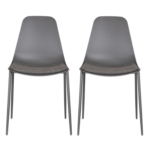 Conjunto de 2 cadeiras de cozinha CUSHION fixa cinza Conjunto de 2 cadeiras de cozinha CUSHION fixa cinza