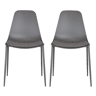 Conjunto de 2 cadeiras de cozinha CUSHION fixa cinza