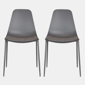 Conjunto de 2 cadeiras de cozinha CUSHION fixa cinza