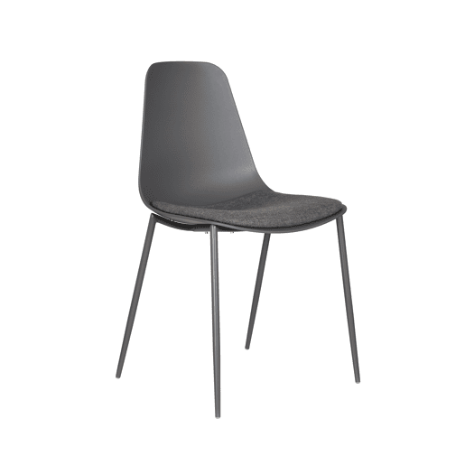 Conjunto de 2 cadeiras de cozinha CUSHION fixa cinza Conjunto de 2 cadeiras de cozinha CUSHION fixa cinza