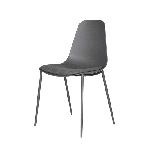 Conjunto de 2 cadeiras de cozinha CUSHION fixa cinza Conjunto de 2 cadeiras de cozinha CUSHION fixa cinza