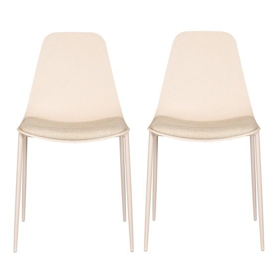Pack de 2 sillas de cocina cushion fija pp beige