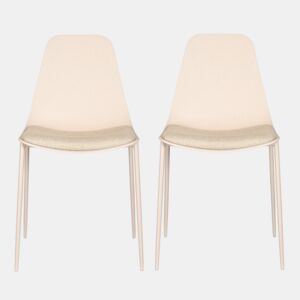 Conjunto de 2 cadeiras de cozinha CUSHION fixa bege