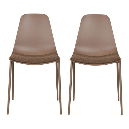 Conjunto de 2 cadeiras de cozinha CUSHION fixa castanho