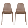 Conjunto de 2 cadeiras de cozinha CUSHION fixa castanho