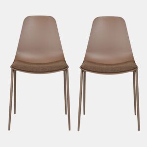 Conjunto de 2 cadeiras de cozinha CUSHION fixa castanho