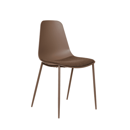 Conjunto de 2 cadeiras de cozinha CUSHION fixa castanho