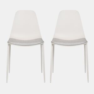 Conjunto de 2 cadeiras de cozinha CUSHION fixa branca