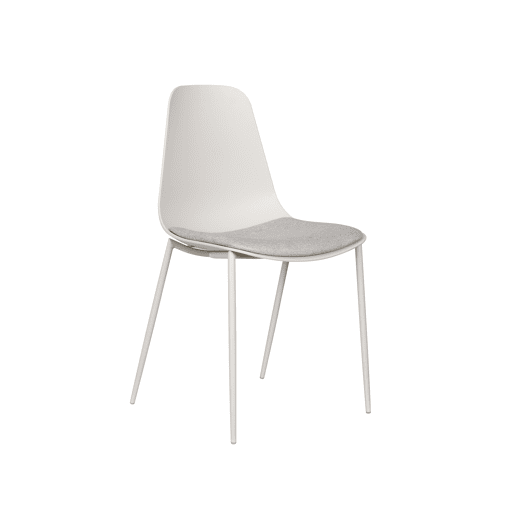 Conjunto de 2 cadeiras de cozinha CUSHION fixa branca