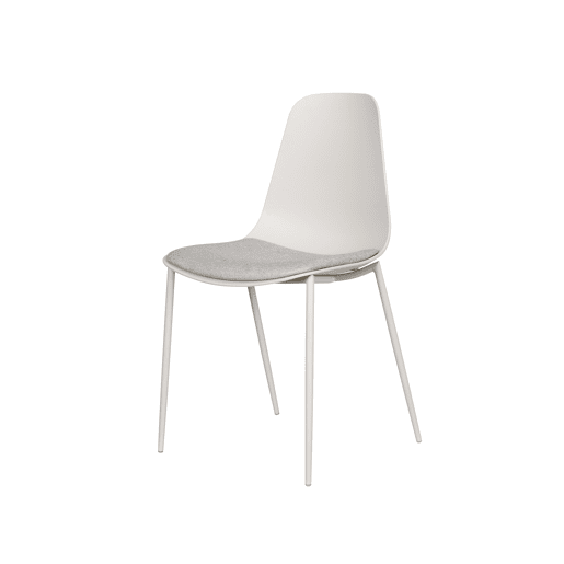 Conjunto de 2 cadeiras de cozinha CUSHION fixa branca