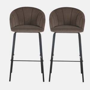 Conjunto de 2 bancos altos NIGHT castanho