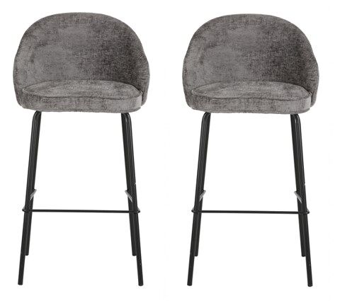 Pack de 2 taburetes altos queen gris fijo altos 102cm
