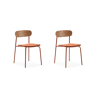 Conjunto de 2 cadeiras de cozinha ADRIANA almofada telha