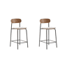 Conjunto de 2 bancos altos ADRIANA fixo almofada taupe