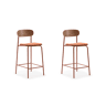 Conjunto de 2 bancos altos ADRIANA fixo almofada telha