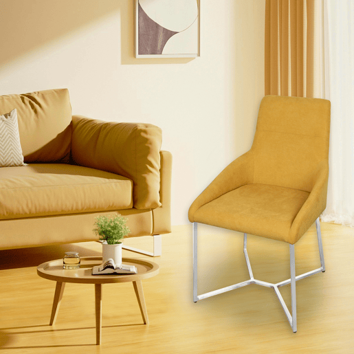 Conjunto de 2 cadeiras de jantar VIVIAN cor amarelo