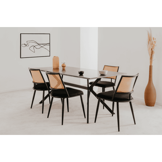 Conjunto de 4 cadeiras de jantar LUIGI cor preto