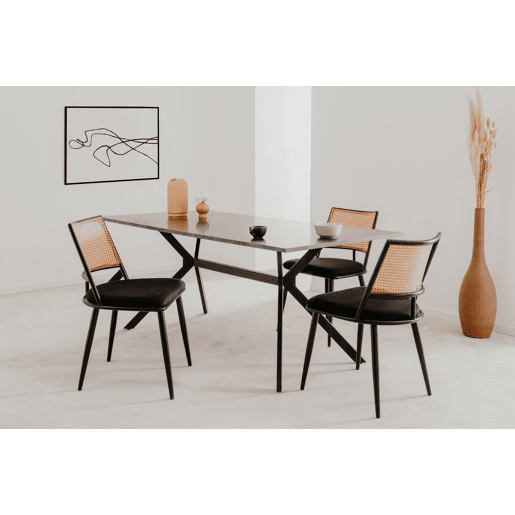 Conjunto de 4 cadeiras de jantar LUIGI cor preto