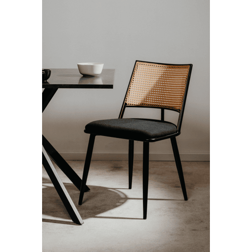 Conjunto de 4 cadeiras de jantar LUIGI cor preto