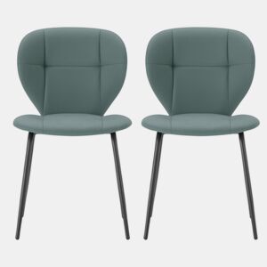 Conjunto de 2 cadeiras de cozinha MAURA cor verde