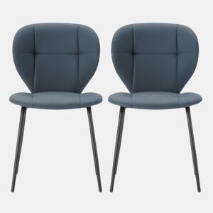 Conjunto de 2 cadeiras de cozinha MAURA cor cinza escuro