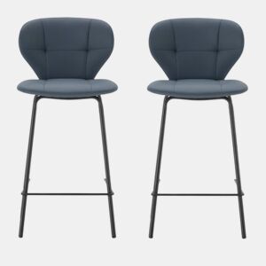 Conjunto de 2 bancos altos MAURA cor cinza