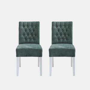 Conjunto de 2 cadeiras de jantar ALISSA cor verde