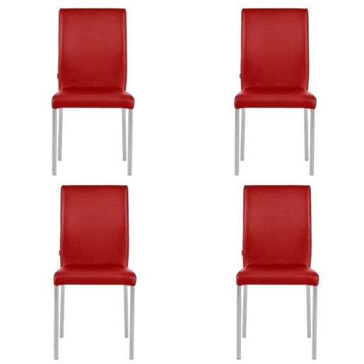 Conjunto de 4 cadeiras de cozinha ELEGANCE vermelho