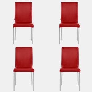 Conjunto de 4 cadeiras de cozinha ELEGANCE vermelho