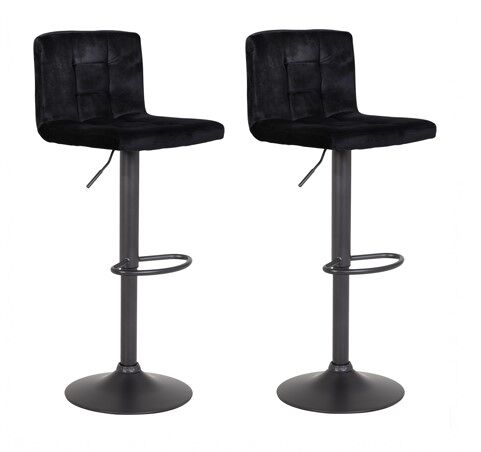 Pack de 2 taburetes ajustables velvet negro