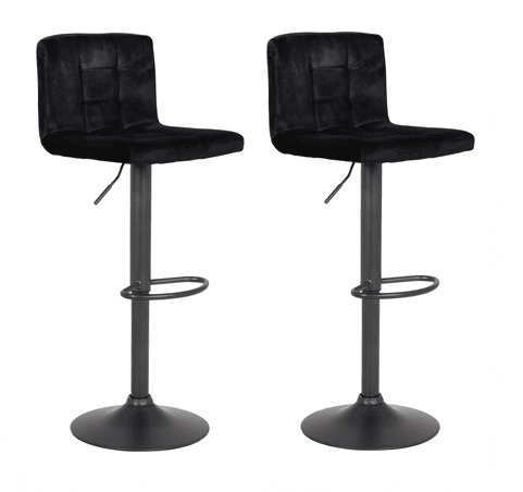 Conjunto de 2 bancos ajustáveis VELVET preto