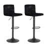 Conjunto de 2 bancos ajustáveis VELVET preto
