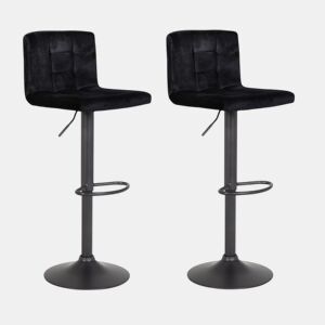 Conjunto de 2 bancos ajustáveis VELVET preto