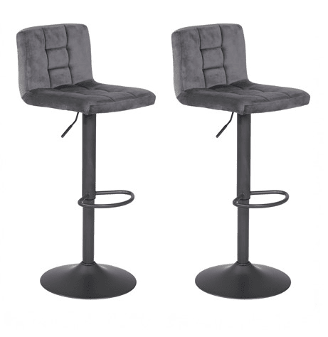 Conjunto de 2 bancos ajustáveis VELVET cinza