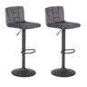 Conjunto de 2 bancos ajustáveis VELVET cinza