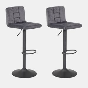Conjunto de 2 bancos ajustáveis VELVET cinza