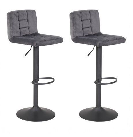 Pack de 2 taburetes ajustables velvet gris