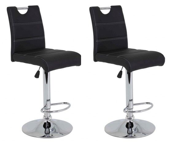 Pack de 2 taburetes ajustables elegance negro