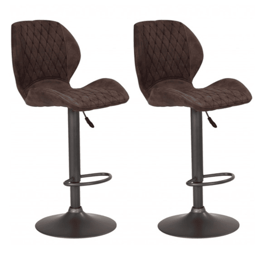 Conjunto de 2 bancos ajustáveis BLACK RONJA castanho