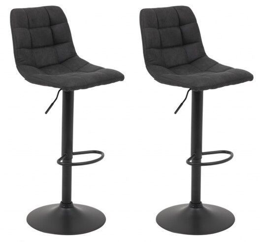 Pack de 2 taburetes ajustables BLACK YVETTE antracita