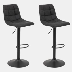 Conjunto de 2 bancos ajustáveis BLACK YVETTE antracita