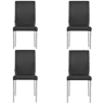 Conjunto de 4 cadeiras de cozinha ELEGANCE preto