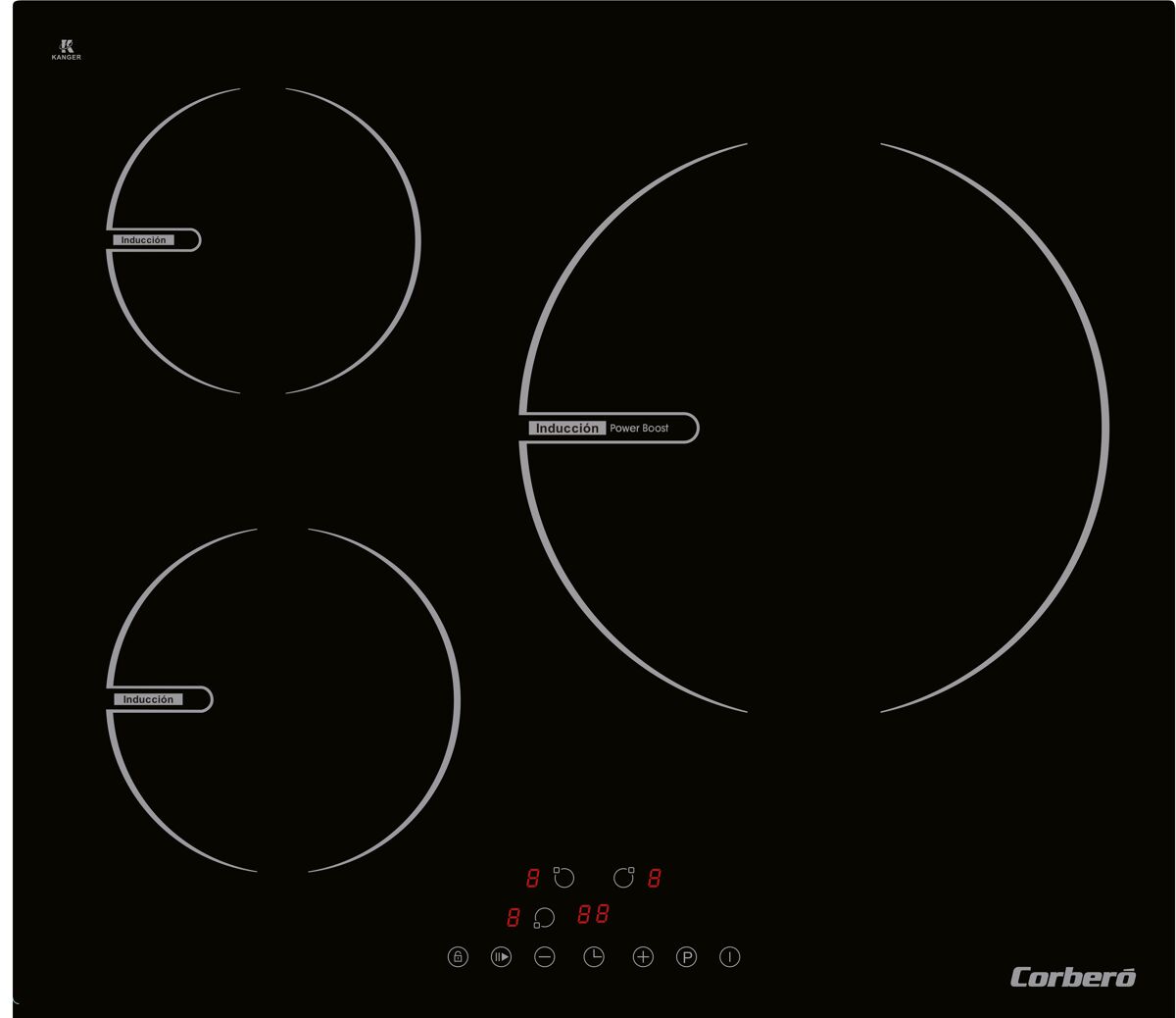 Placa de inducción CORBERÓ CCIG3BL604