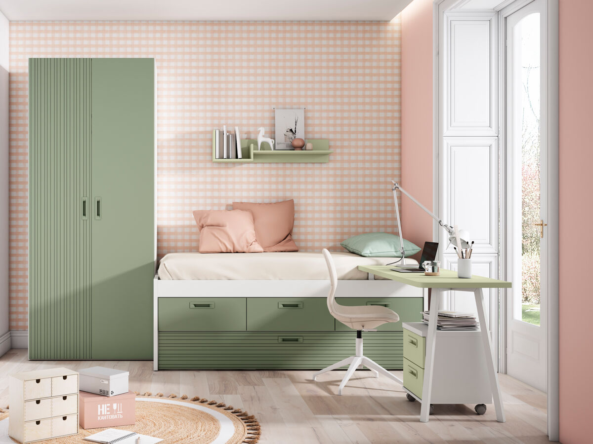 Composición de cama mint blanco mate