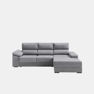 Chaise longue 4 lugares dereita com arrumação RUBIK cor cinza