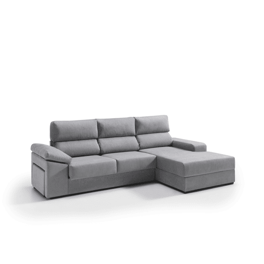 Chaise longue 4 lugares dereita com arrumação RUBIK cor cinza