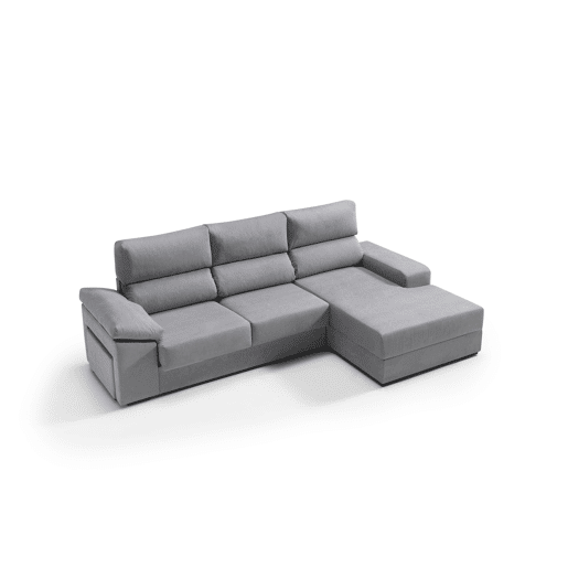 Chaise longue 4 lugares dereita com arrumação RUBIK cor cinza