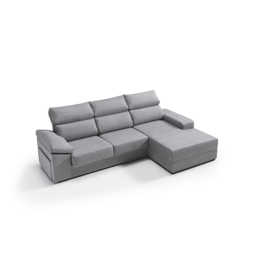 Chaise longue 4 lugares dereita com arrumação RUBIK cor cinza