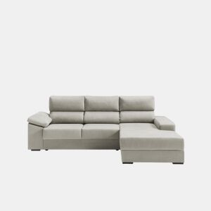 Chaise longue 4 lugares dereita com arrumação RUBIK cor bege