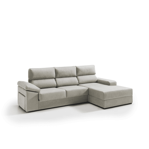 Chaise longue 4 lugares dereita com arrumação RUBIK cor bege